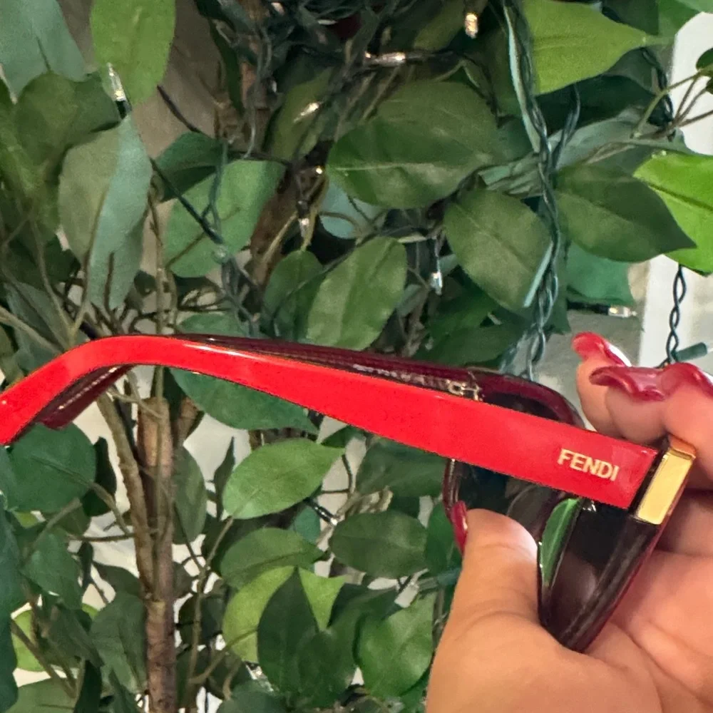 Fendi Red Sunglasses with original COA card & case